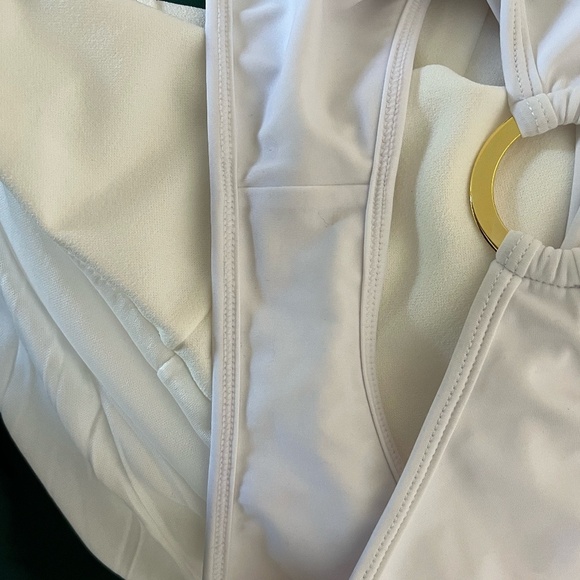 CAMILA COELHO | Lucio Top and High Waist Bottom Bikini Set in White | Size S & M - Picture 12 of 12